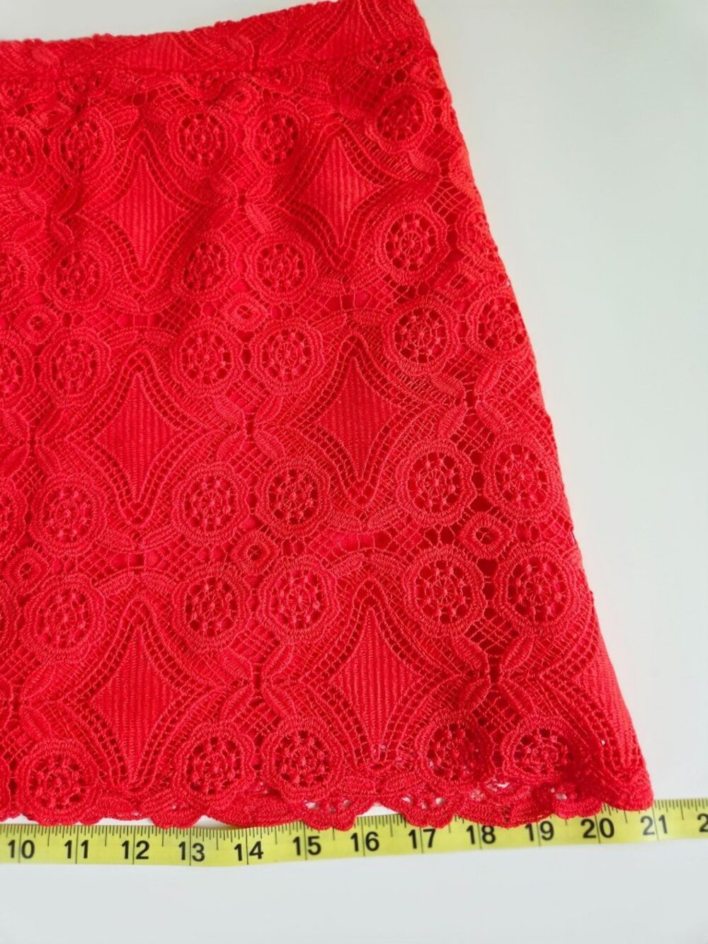 Hollister Lace Mini Skirt Size 7 Teen Women's Red A Line California Casual - Picture 12 of 12